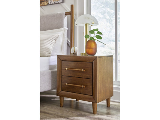 Ashley Furniture Lyncott 24" 2 Drawer Charging Nightstand, Brown