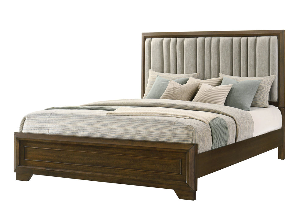 Lakecrest Brown Upholstered King Bed
