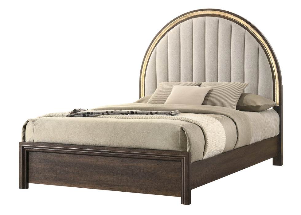 Noreen Brown LED Queen Bed