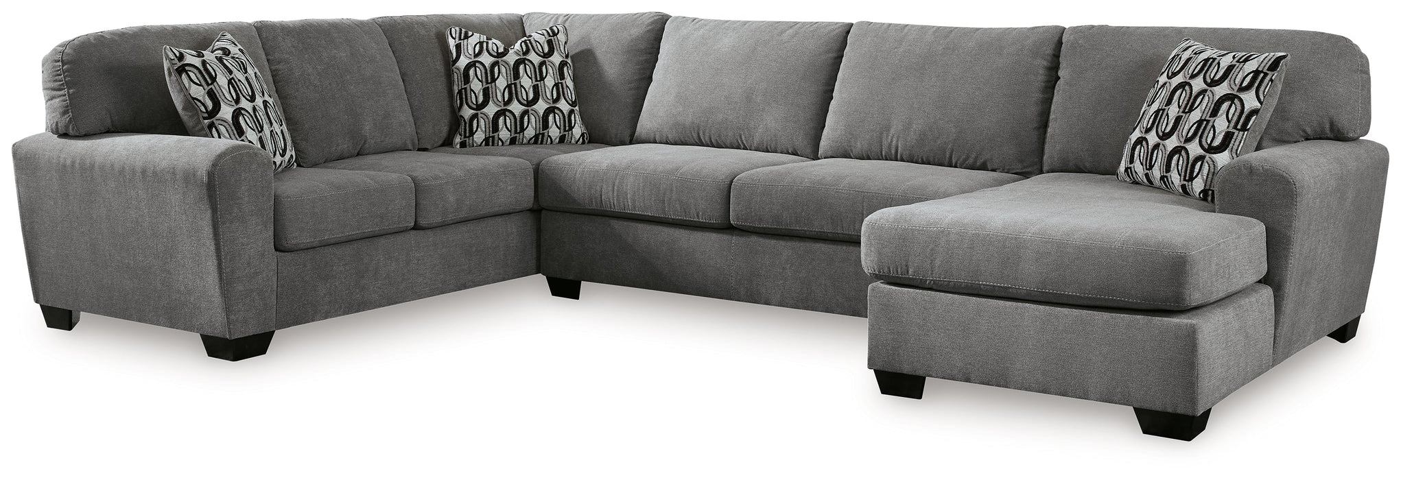 Birkdale Court Gray 3-Piece Sectional with RAF Chaise