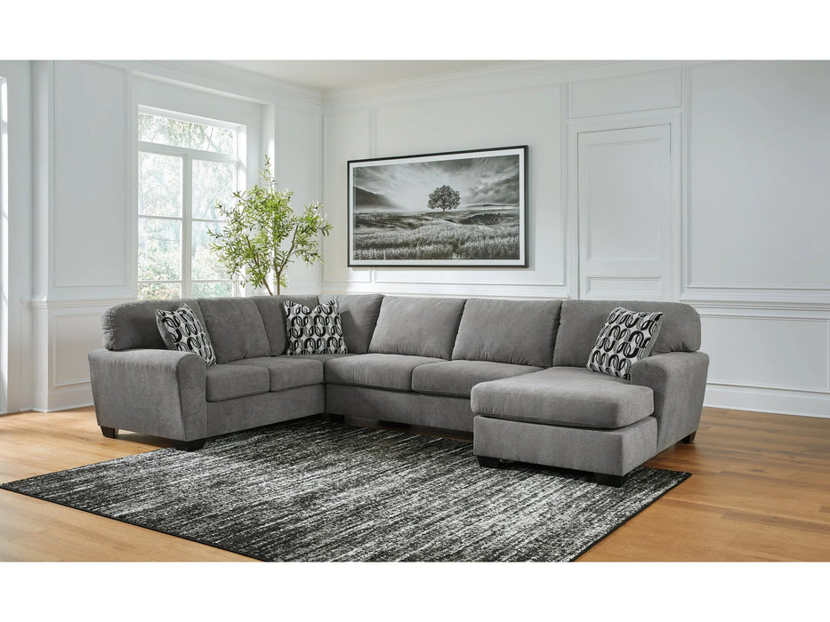 Birkdale Court Gray 3-Piece Sectional with RAF Chaise