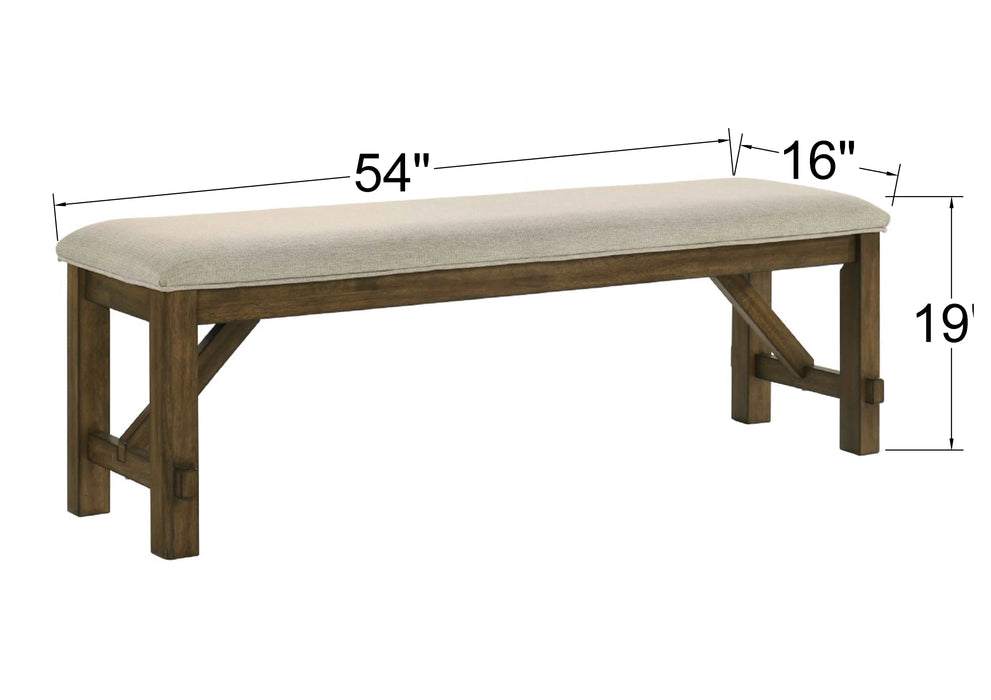 Broadmoor Beige/Brown Dining Set (table 4 chair and bench)