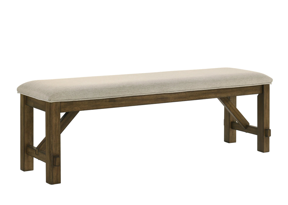 Broadmoor Beige/Brown Dining Set (table 4 chair and bench)