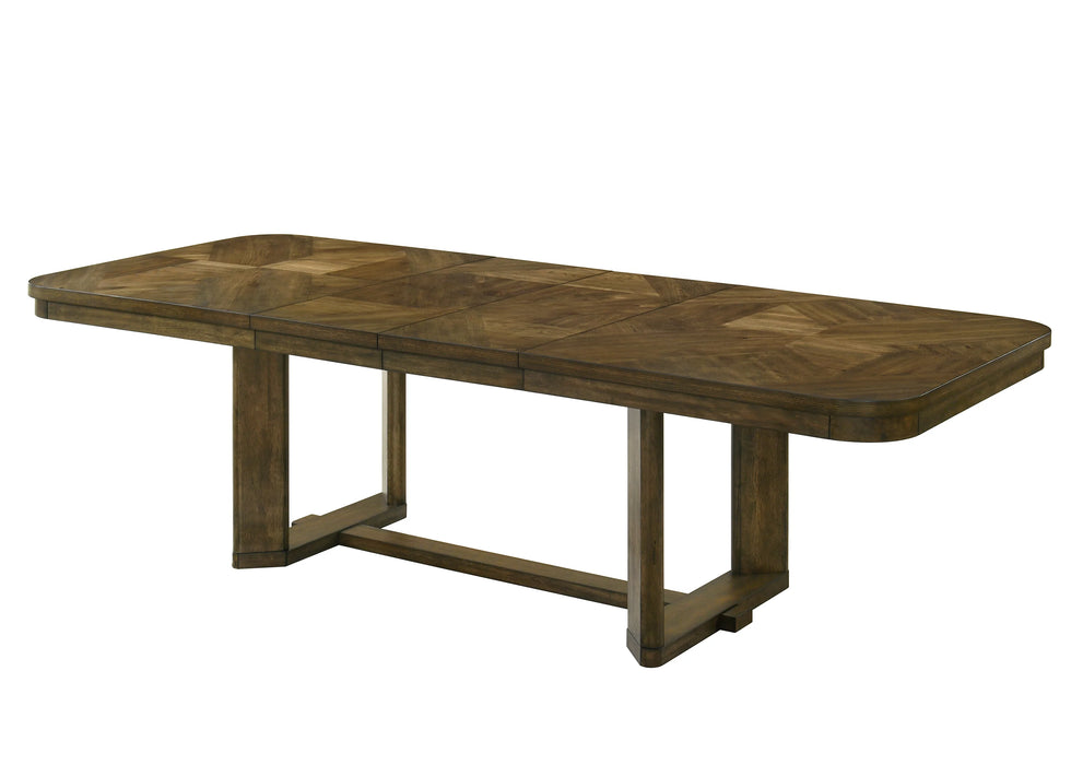 Broadmoor Beige/Brown Dining Set (table 4 chair and bench)
