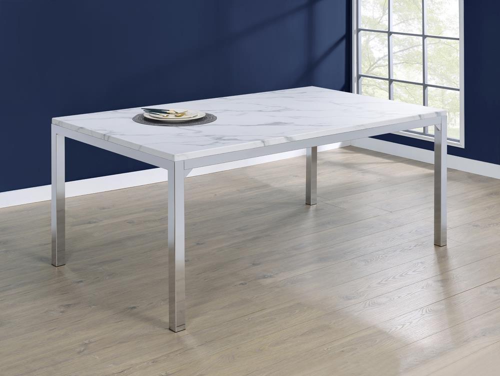 Faux Carrara Marble / Chrome