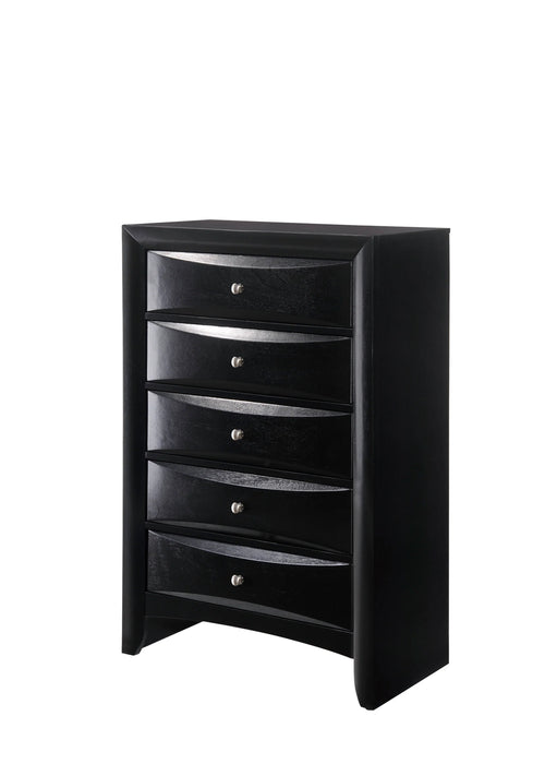 Brand new 5 Pc Emily Black Storage Platform Bedroom Set