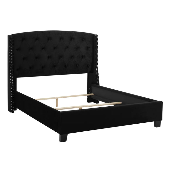 Eva Dove Black Queen Upholstered Bed