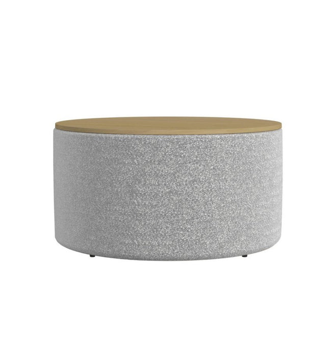 Storage Ottoman with Wood Top