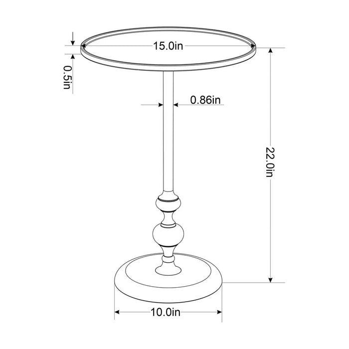 Londonberry Turned Metal Accent Table Large size