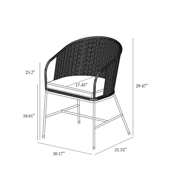 2pc Westcliff Seagrass Dining Chairs Black (2 chairs)