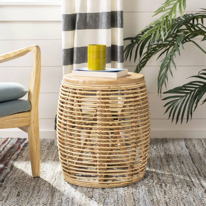 Maui Rattan Drum Stool Table