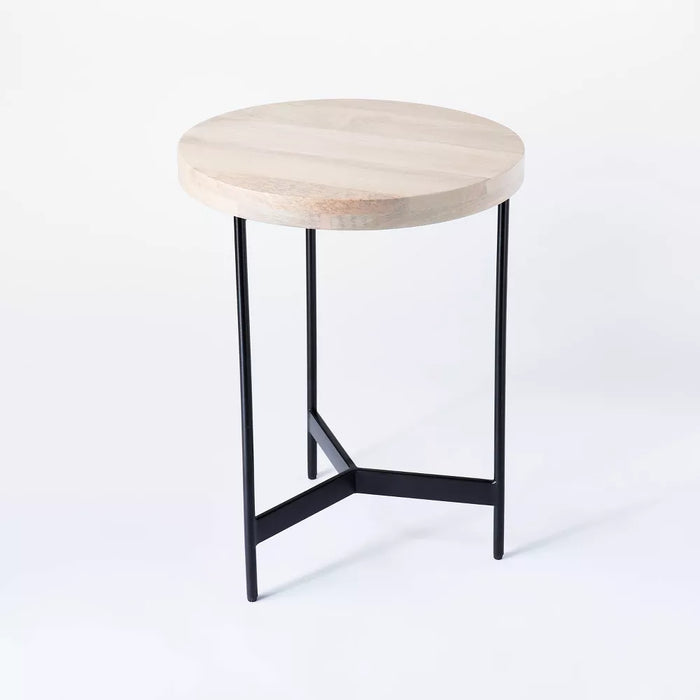 Villa Park Round Wooden End Table
