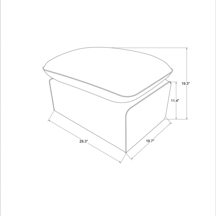 Padded Slipcover Ottoman Blue