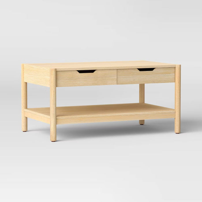 Scandi Coffee Tables Table With Drawers Natural