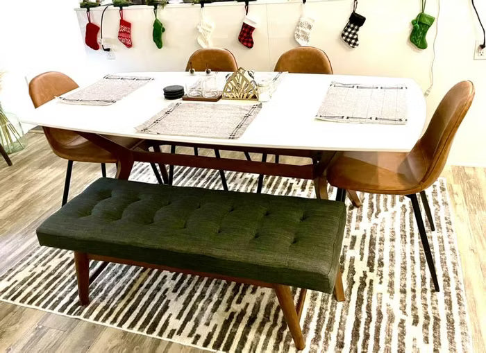 72" Emmond Mid Century Modern Dining Table White/Brown