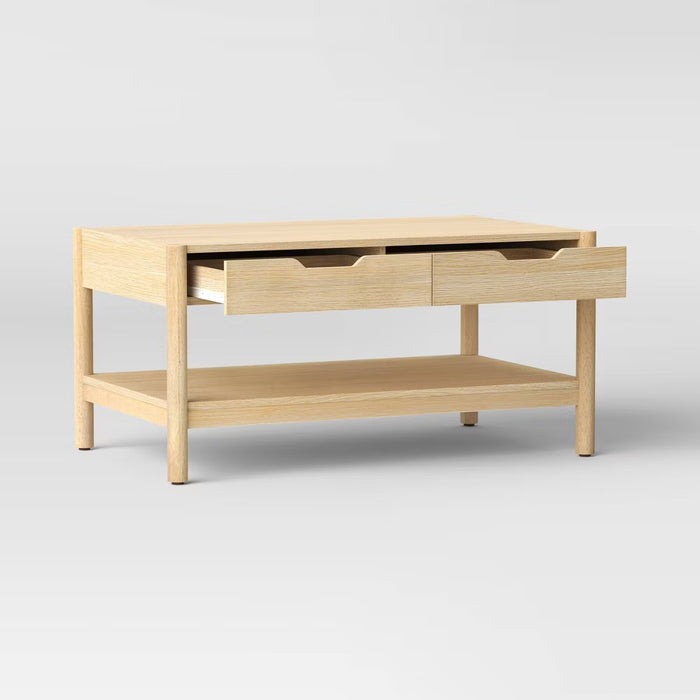 Scandi Coffee Tables Table With Drawers Natural