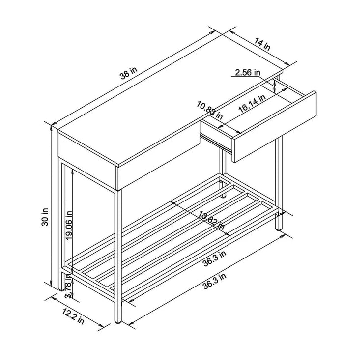 Loring Console Table White