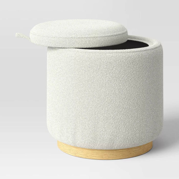 Round Upholstered Storage Ottoman