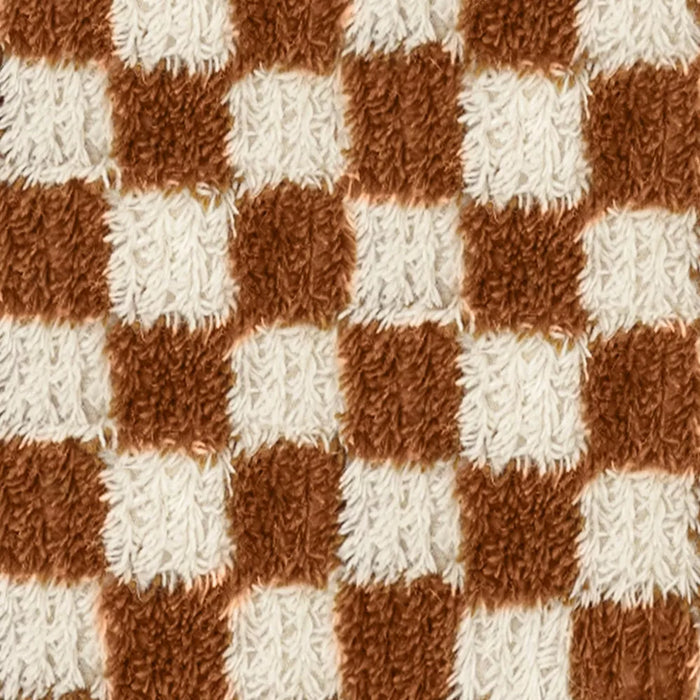 Checkerboard Pouf Mustard/Cream