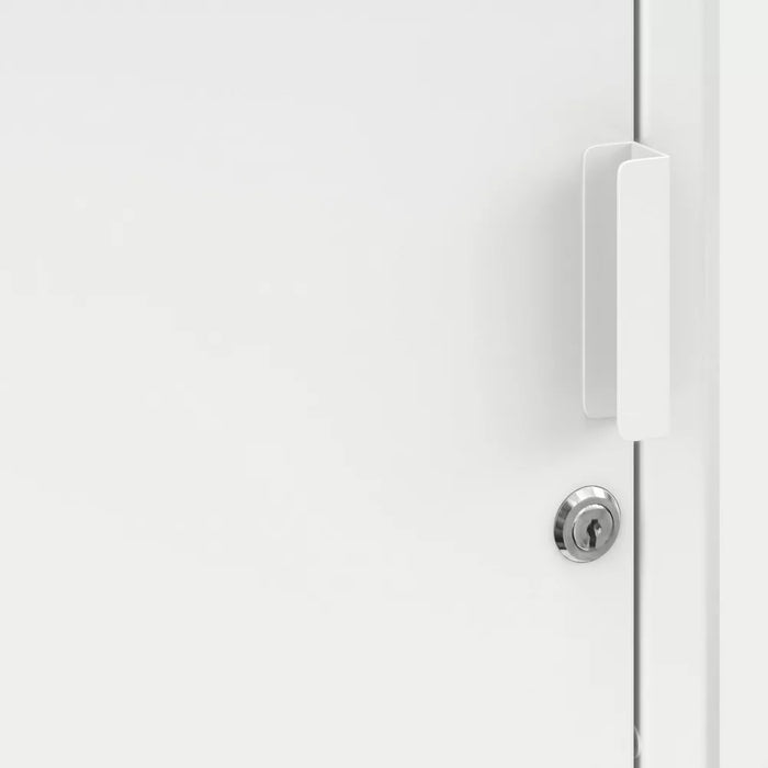 Dorm Metal Rolling Locker Storage Cabinet with Lock Chalk White
