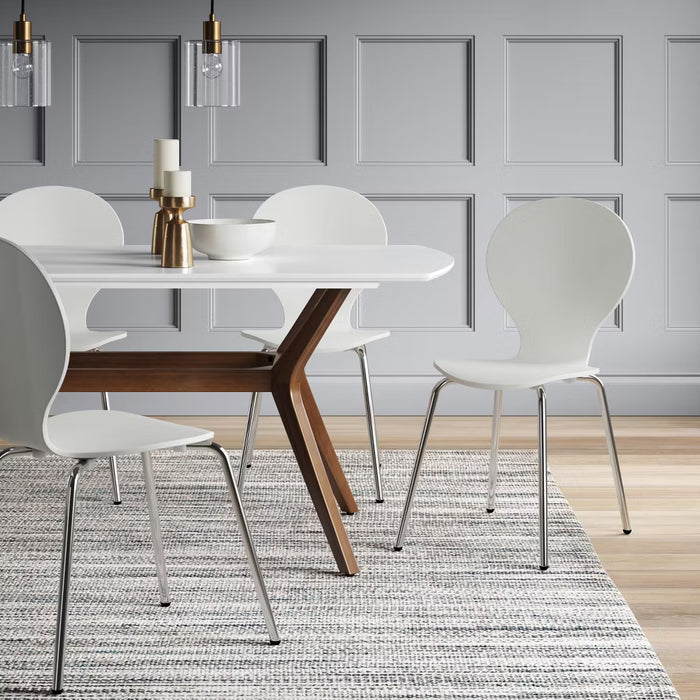 72" Emmond Mid Century Modern Dining Table White/Brown