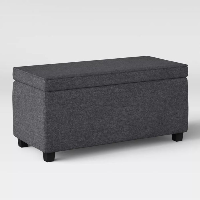 Double Storage Dorm Ottoman Dark Gray