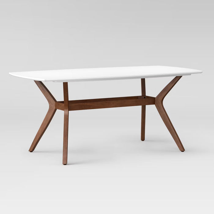 72" Emmond Mid Century Modern Dining Table White/Brown