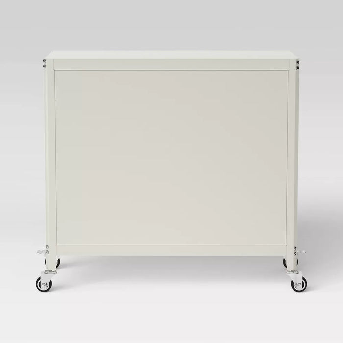2 Door Metal Rolling Locker Storage Cabinet Chalk White