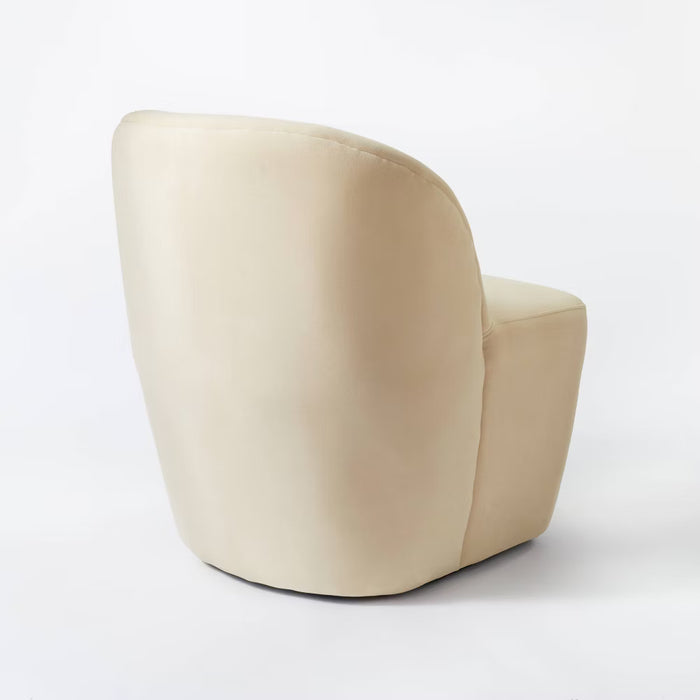 Pasadena Swivel Accent Chair Light Beige Velvet