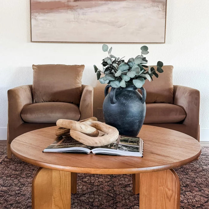 Elroy Accent Chair with Wooden Legs Brown Velvet
