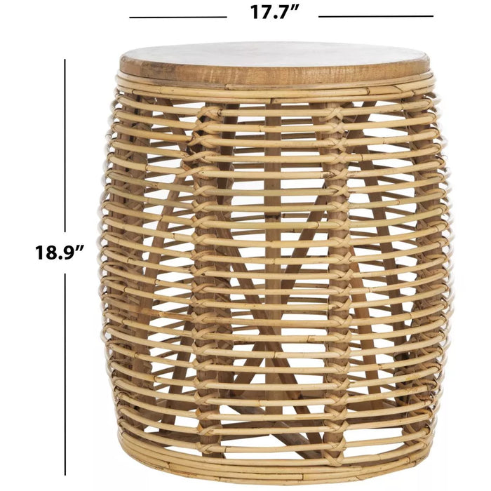 Maui Rattan Drum Stool Table