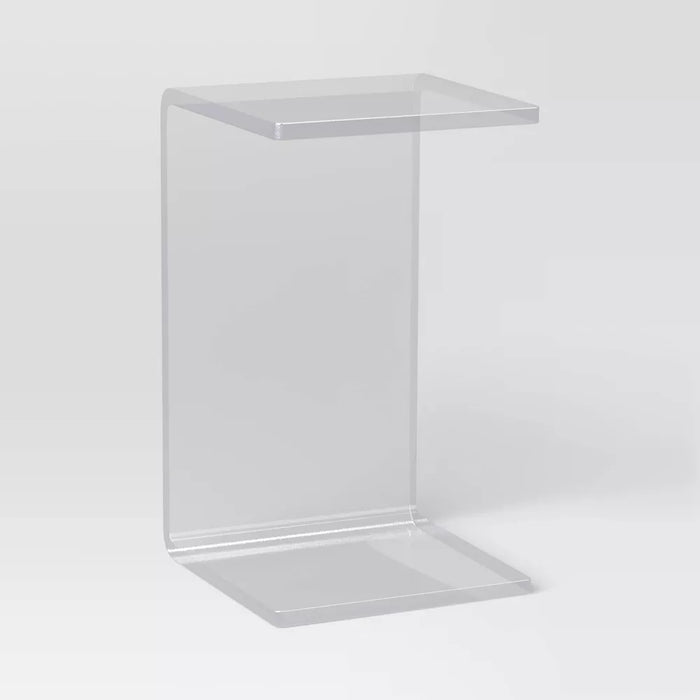 Acrylic C Shaped Side Table Clear