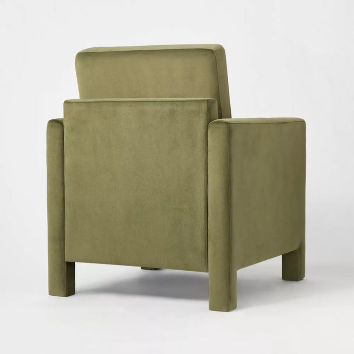 Bellfield Fully Upholstered Olive Accent Chair Green Velvet