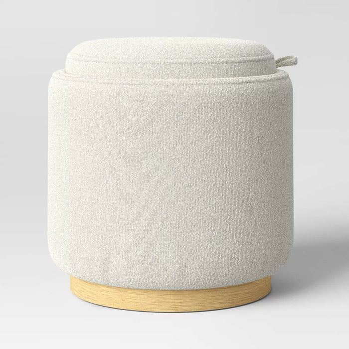 Round Upholstered Storage Ottoman