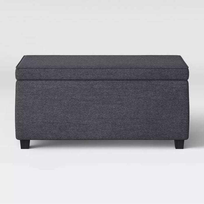Double Storage Dorm Ottoman Dark Gray