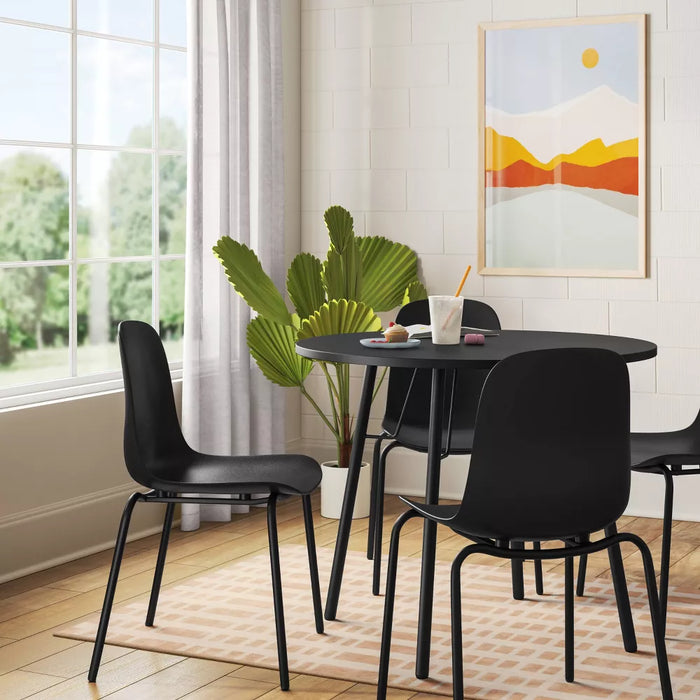 36" Round Dining Table Black