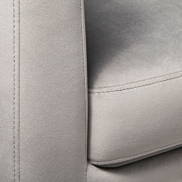 Vernon Upholstered Barrel Accent Chair, Grey Velvet