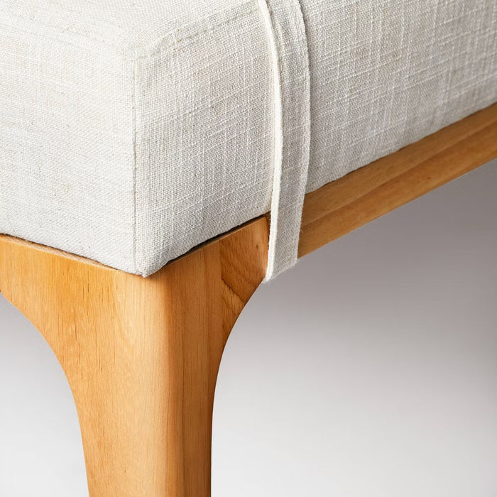 Randolph Bench with Bolster Pillows Linen