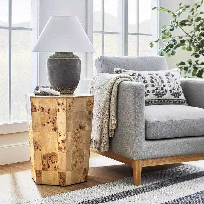 Ogden Burled Wood Accent Table