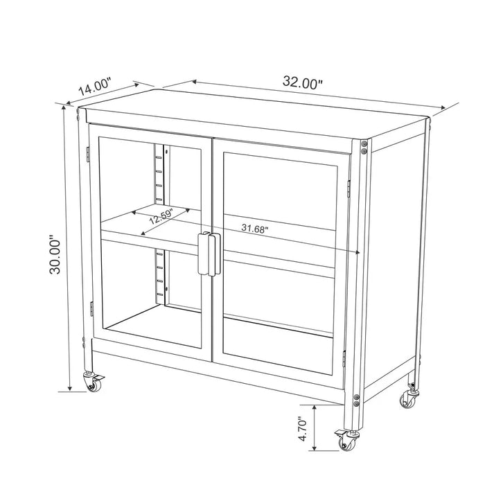 2 Door Metal Rolling Locker Storage Cabinet Chalk White