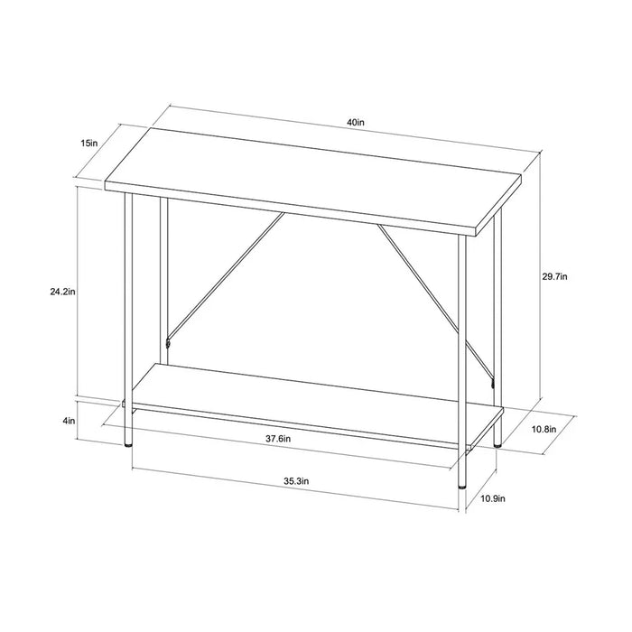 Wood and Metal Console Table Natural