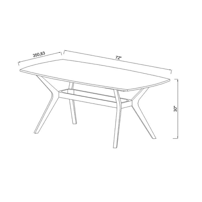 72" Emmond Mid Century Modern Dining Table White/Brown