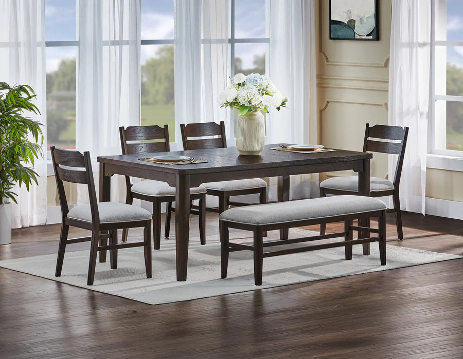 Higgins Dark Oak Dining Set 6 pc