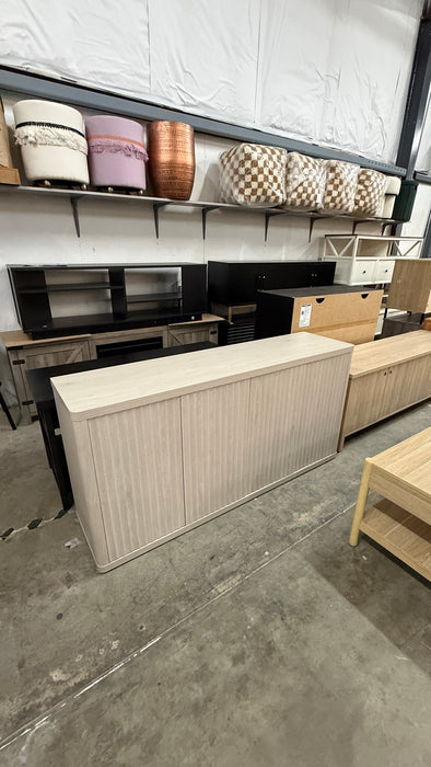 Light Oak Fluted 4-Door Sideboard Buffet