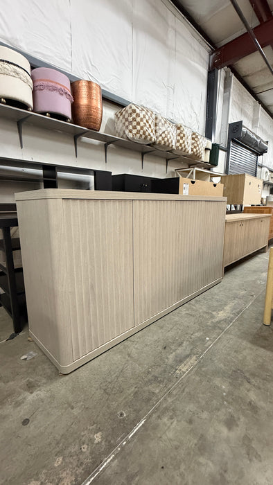 Light Oak Fluted 4-Door Sideboard Buffet