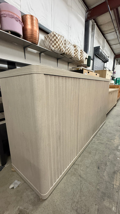 Light Oak Fluted 4-Door Sideboard Buffet