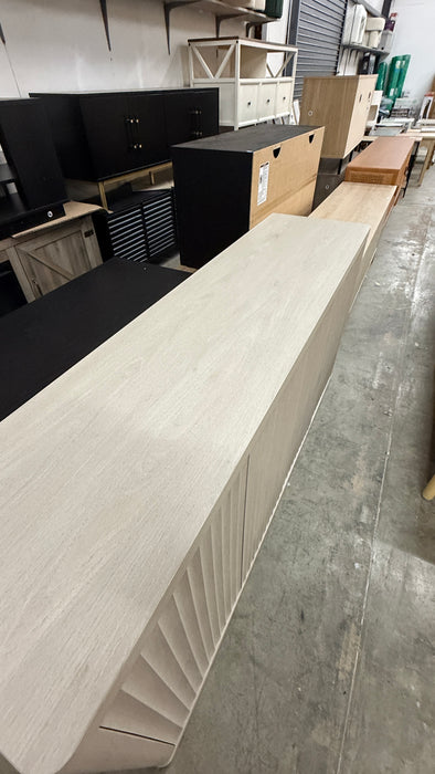 Light Oak Fluted 4-Door Sideboard Buffet