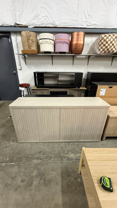 Light Oak Fluted 4-Door Sideboard Buffet
