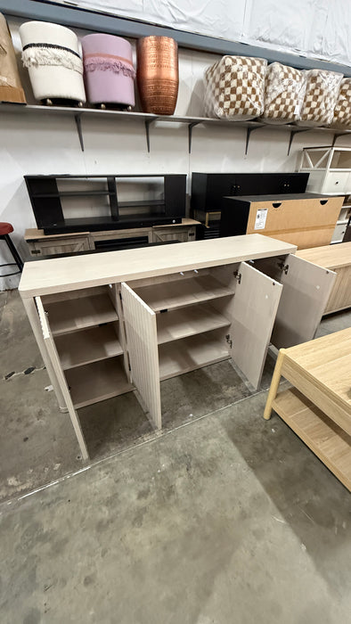 Light Oak Fluted 4-Door Sideboard Buffet