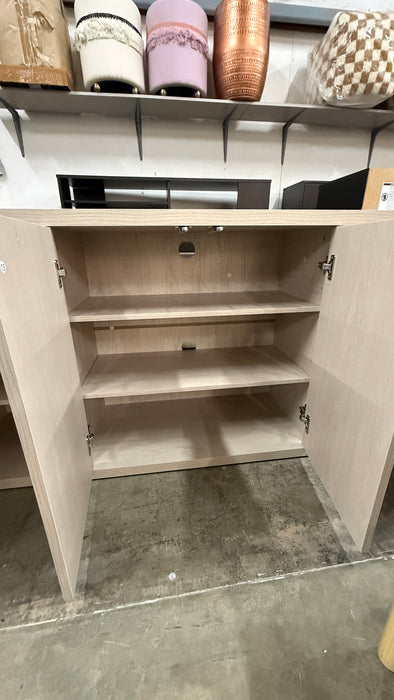Light Oak Fluted 4-Door Sideboard Buffet